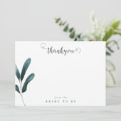 Carte de remerciements de Fête des mariées verte m (Debout devant)