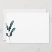 Carte de remerciements de Fête des mariées verte m (Dos)