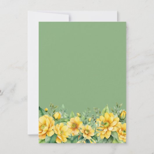 Carte de remerciements de Fêtes des mariées floral (Dos)