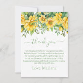 Carte de remerciements de Fêtes des mariées floral (Devant)