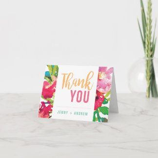 Carte de remerciements de Fêtes des mariées floral