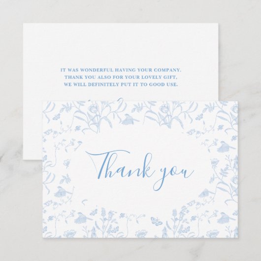 Carte de remerciements de Fêtes des mariées floral (Devant / Derrière)