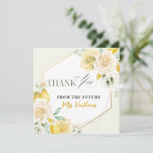 Carte de remerciements de Fêtes des mariées floral (Debout devant)