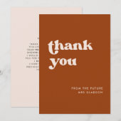 Carte de remerciements de Fêtes des mariées Orange (Devant / Derrière)