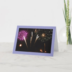 Carte de remerciements de feu d'artifice