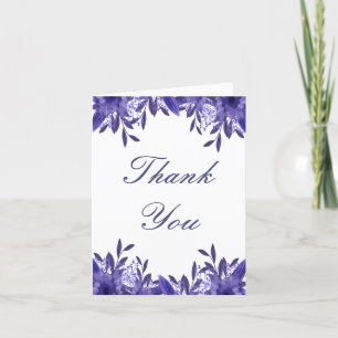 Carte de remerciements de feuillage bleu pourpre
