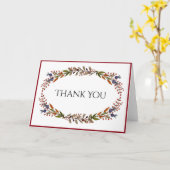 Carte de remerciements de feuillage d'automne (Fleur jaune)