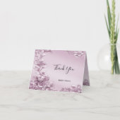 Carte de remerciements de feuillage rose (Devant)
