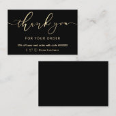 carte de remerciements de feuille d'or (Devant / Derrière)