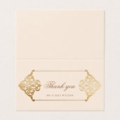 Carte de remerciements de feuille d'or à ornement  (Outside Unfolded)