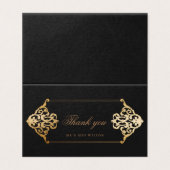 Carte de remerciements de feuille d'or à ornement  (Outside Unfolded)