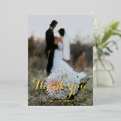 carte de remerciements de feuille d'or mariage (Debout devant)