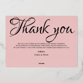 carte de remerciements de feuille mariage. Carte d (Verso)