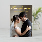 carte de remerciements de feuille mariage. Carte d (Debout devant)