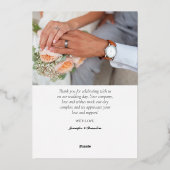 carte de remerciements de feuille mariage. Carte d (Verso)