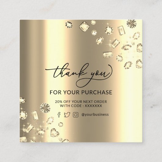 carte de remerciements de feuille simulée (Dos)