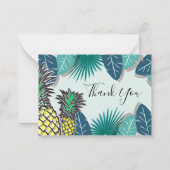 Carte de remerciements de feuille tropicale ananas (Devant)