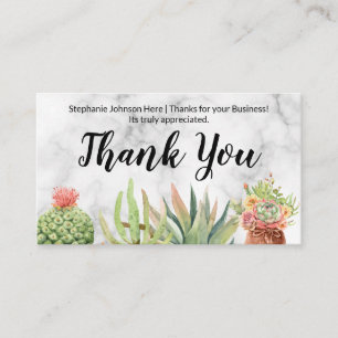 Carte de remerciements de fidélité Succulents