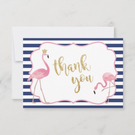 Carte de remerciements de Flamant rose (Devant)