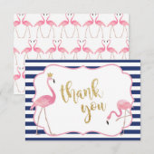 Carte de remerciements de Flamant rose (Devant / Derrière)