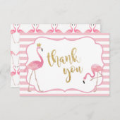 Carte de remerciements de Flamant rose (Devant / Derrière)