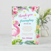 Carte de remerciements de Flamant rose d'été tropi (Debout devant)
