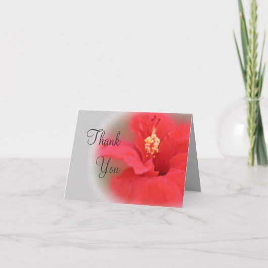 Carte de remerciements de fleur de ketmie (Devant)