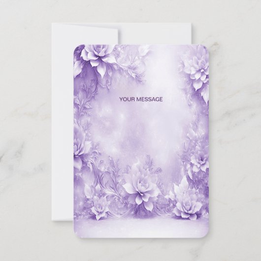 Carte de remerciements de fleurs blanches violette (Dos)