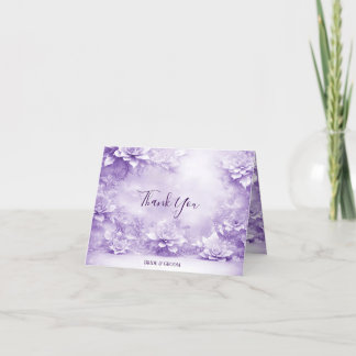 Carte de remerciements de fleurs blanches violette