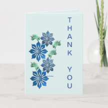 Carte de remerciements de fleurs bleues