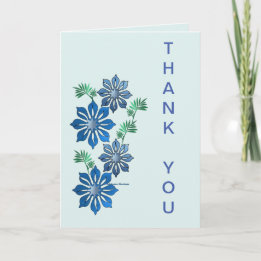 Carte de remerciements de fleurs bleues