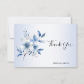 Carte de remerciements de fleurs bleues botaniques (Devant)