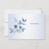 Carte de remerciements de fleurs bleues botaniques (Dos)