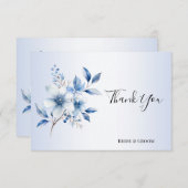 Carte de remerciements de fleurs bleues botaniques (Devant / Derrière)