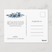 Carte de remerciements de fleurs bleues d'Indigo (Dos)