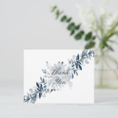 Carte de remerciements de fleurs bleues d'Indigo (Debout devant)