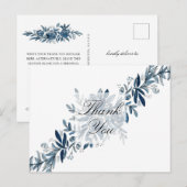 Carte de remerciements de fleurs bleues d'Indigo (Devant / Derrière)