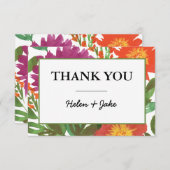 Carte de remerciements de fleurs d'aquarelle (Devant / Derrière)