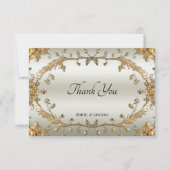 Carte de remerciements de fleurs dorées (Devant)