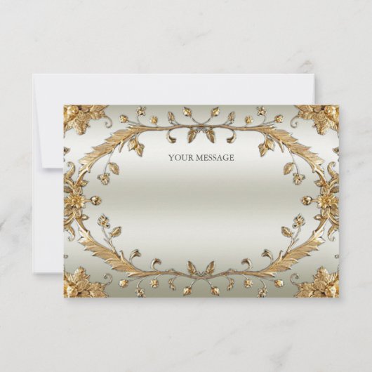 Carte de remerciements de fleurs dorées (Dos)