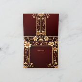 Carte de remerciements de fleurs dorées de Bourgog (Intérieur)