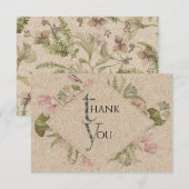 Carte de remerciements de fleurs pressées (Devant / Derrière)