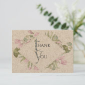 Carte de remerciements de fleurs pressées (Debout devant)