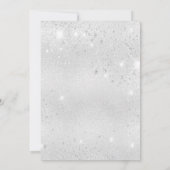 Carte de remerciements de fleurs roses argentées (Dos)