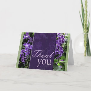 Carte de remerciements de fleurs violettes