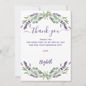 Carte de remerciements de fleurs violettes de lava (Devant)