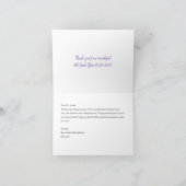 Carte de remerciements de fleurs violettes pour n' (Intérieur)