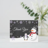Carte de remerciements de flocon de neige de (Debout devant)