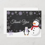 Carte de remerciements de flocon de neige de (Devant / Derrière)
