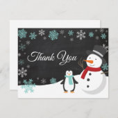 Carte de remerciements de flocon de neige de (Devant / Derrière)